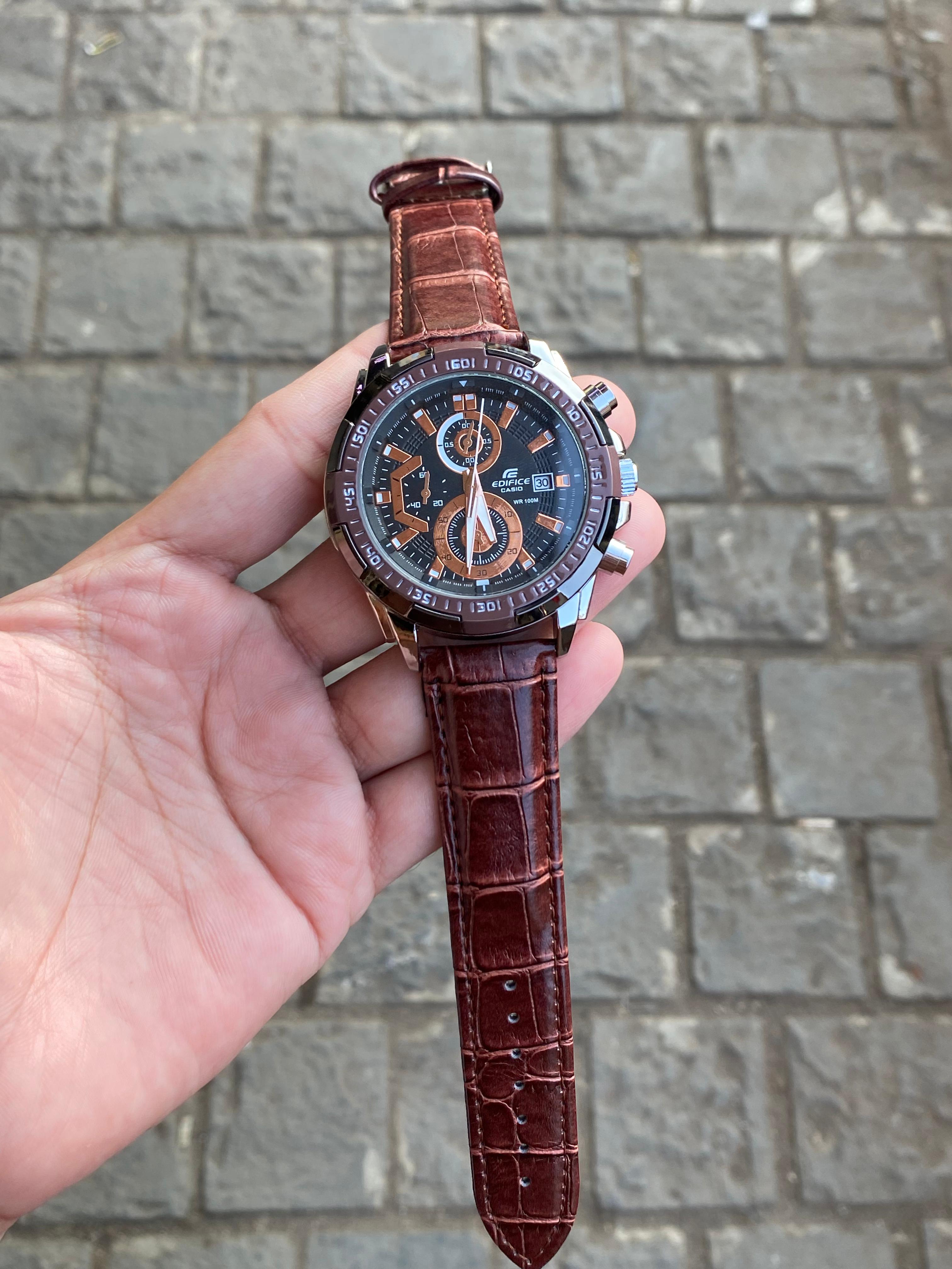 Casio Edifice Leather Men's Watch